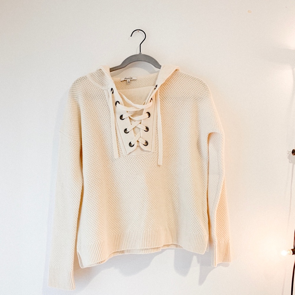 Madewell lace up sweater
